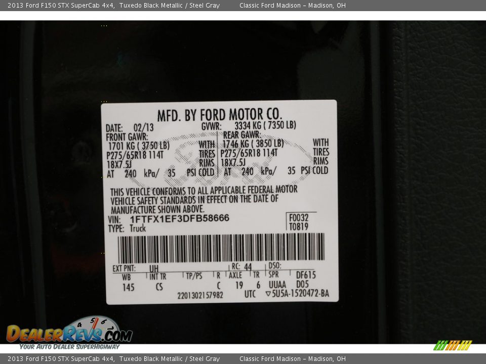 2013 Ford F150 STX SuperCab 4x4 Tuxedo Black Metallic / Steel Gray Photo #17