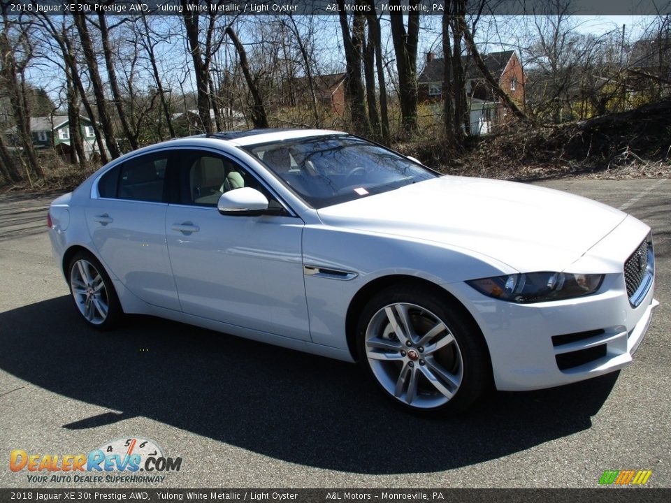 2018 Jaguar XE 30t Prestige AWD Yulong White Metallic / Light Oyster Photo #1