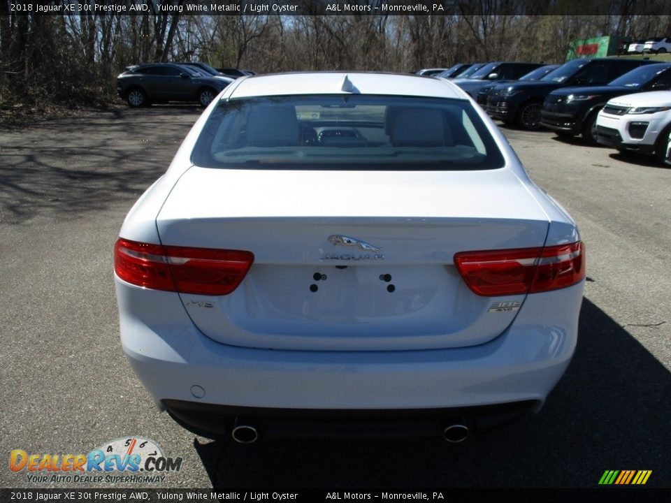 2018 Jaguar XE 30t Prestige AWD Yulong White Metallic / Light Oyster Photo #4