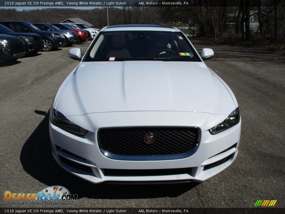 2018 Jaguar XE 30t Prestige AWD Yulong White Metallic / Light Oyster Photo #9