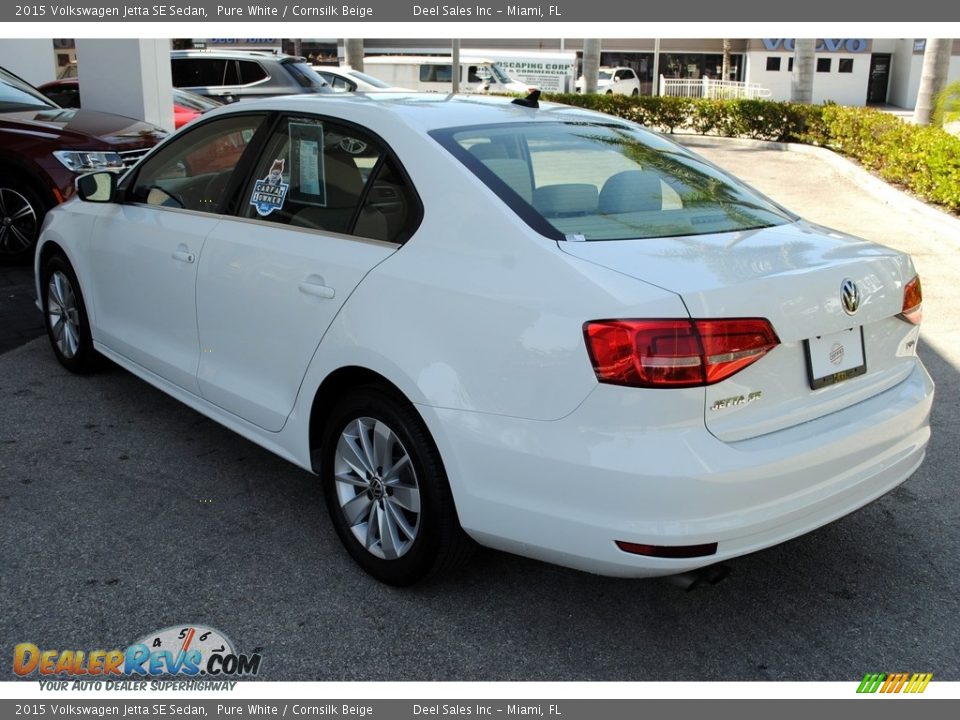 2015 Volkswagen Jetta SE Sedan Pure White / Cornsilk Beige Photo #6
