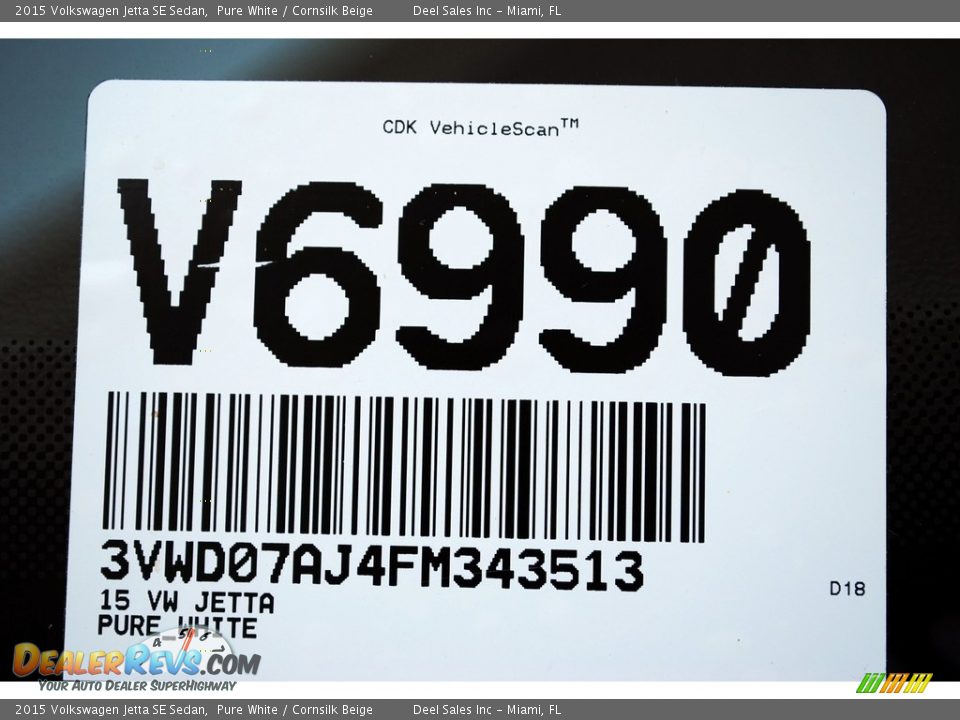 2015 Volkswagen Jetta SE Sedan Pure White / Cornsilk Beige Photo #20