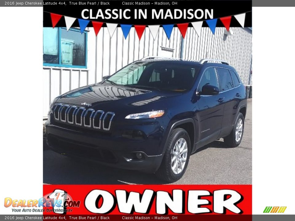 2016 Jeep Cherokee Latitude 4x4 True Blue Pearl / Black Photo #1