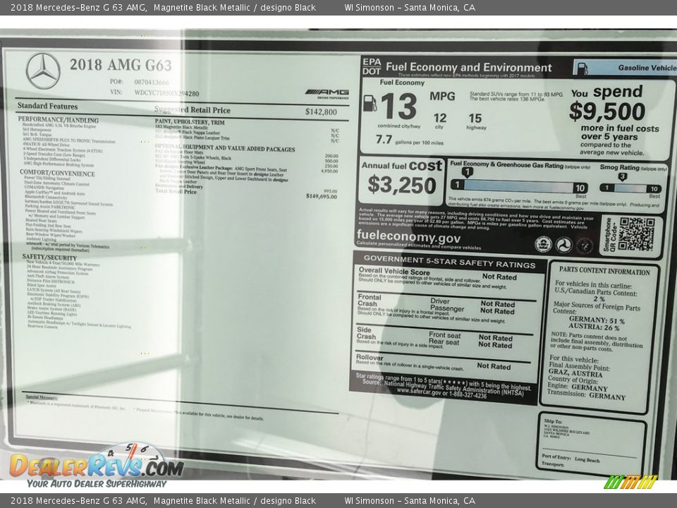 2018 Mercedes-Benz G 63 AMG Magnetite Black Metallic / designo Black Photo #26