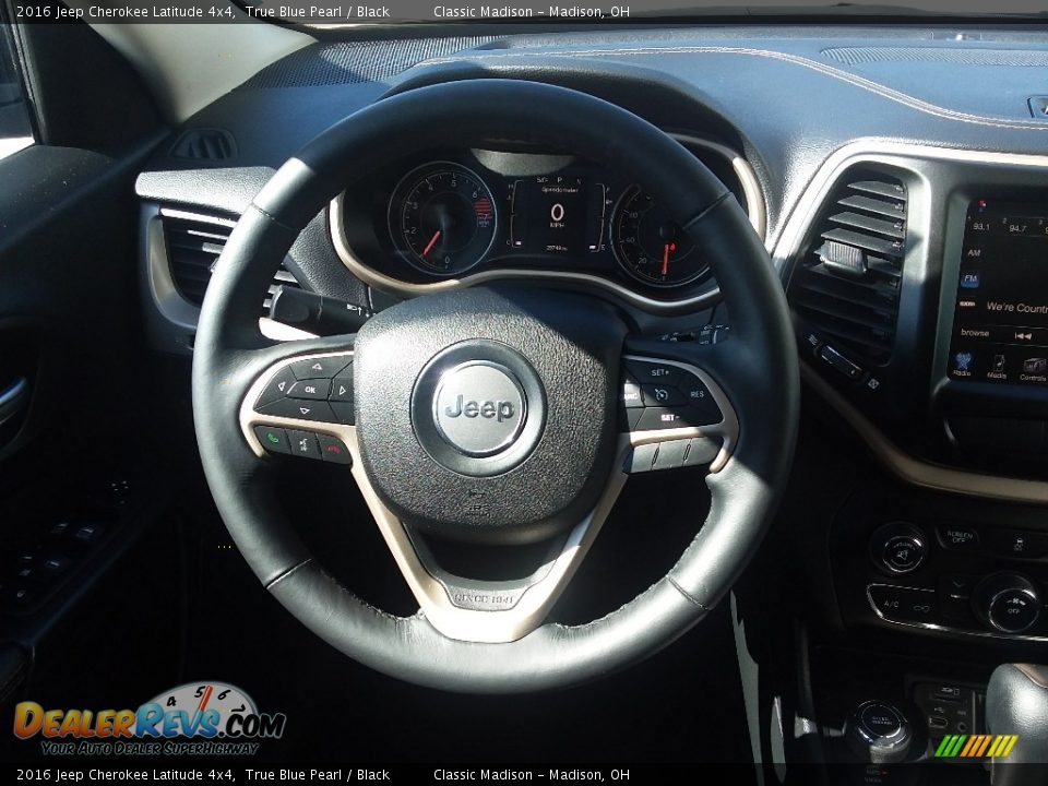 2016 Jeep Cherokee Latitude 4x4 True Blue Pearl / Black Photo #9