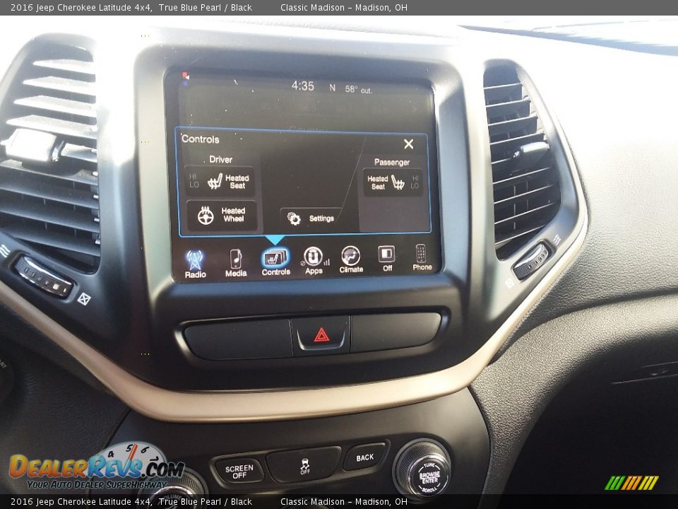 2016 Jeep Cherokee Latitude 4x4 True Blue Pearl / Black Photo #12