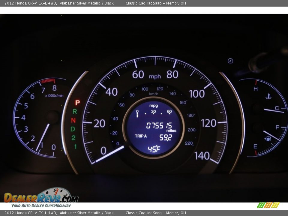 2012 Honda CR-V EX-L 4WD Alabaster Silver Metallic / Black Photo #8