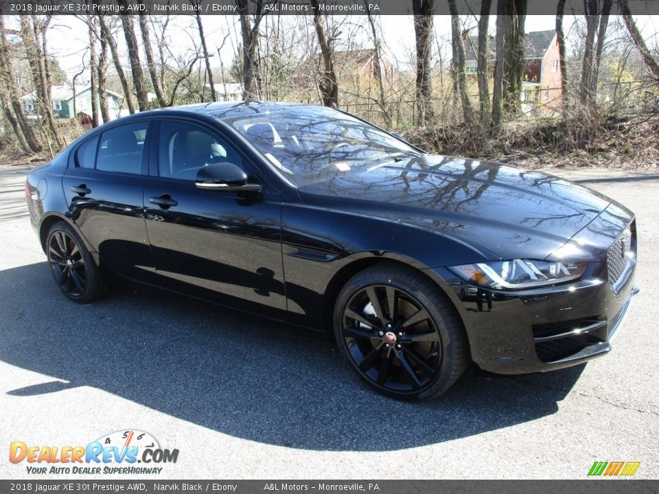 2018 Jaguar XE 30t Prestige AWD Narvik Black / Ebony Photo #1