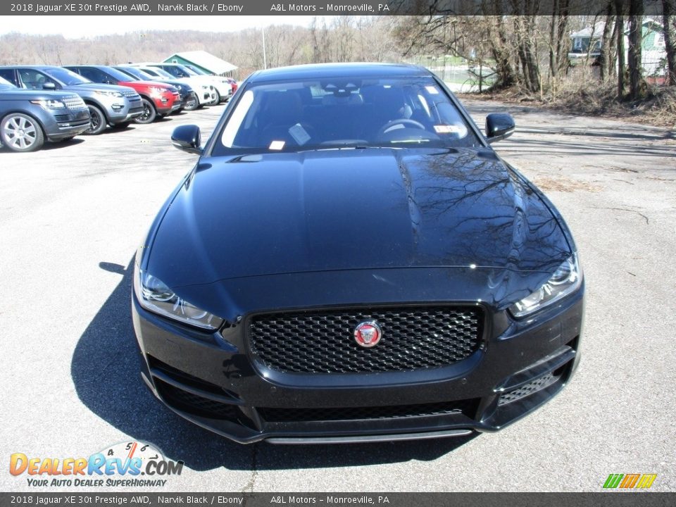 2018 Jaguar XE 30t Prestige AWD Narvik Black / Ebony Photo #9