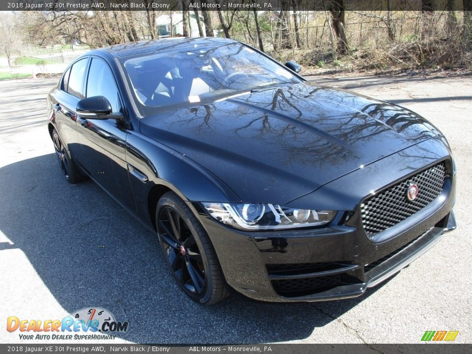 2018 Jaguar XE 30t Prestige AWD Narvik Black / Ebony Photo #10