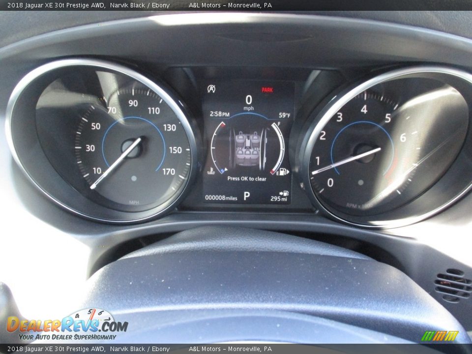 2018 Jaguar XE 30t Prestige AWD Narvik Black / Ebony Photo #20