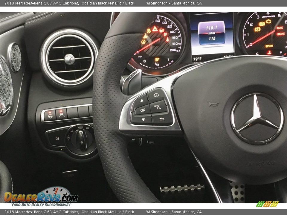 2018 Mercedes-Benz C 63 AMG Cabriolet Obsidian Black Metallic / Black Photo #18