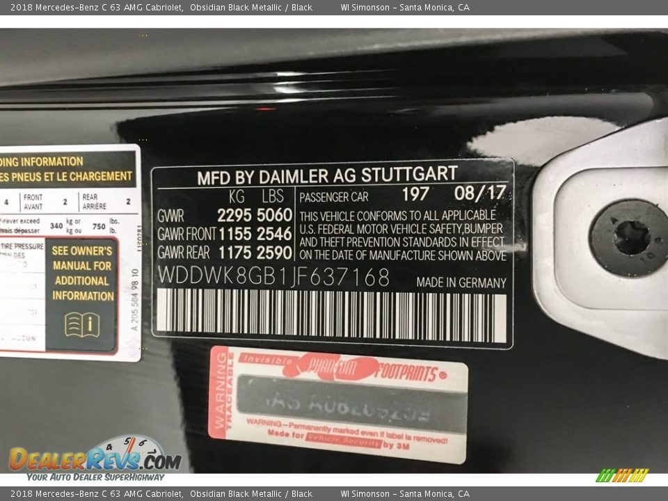 2018 Mercedes-Benz C 63 AMG Cabriolet Obsidian Black Metallic / Black Photo #23