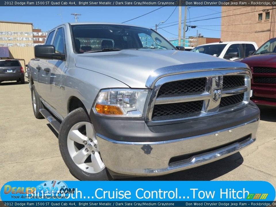 2012 Dodge Ram 1500 ST Quad Cab 4x4 Bright Silver Metallic / Dark Slate Gray/Medium Graystone Photo #1