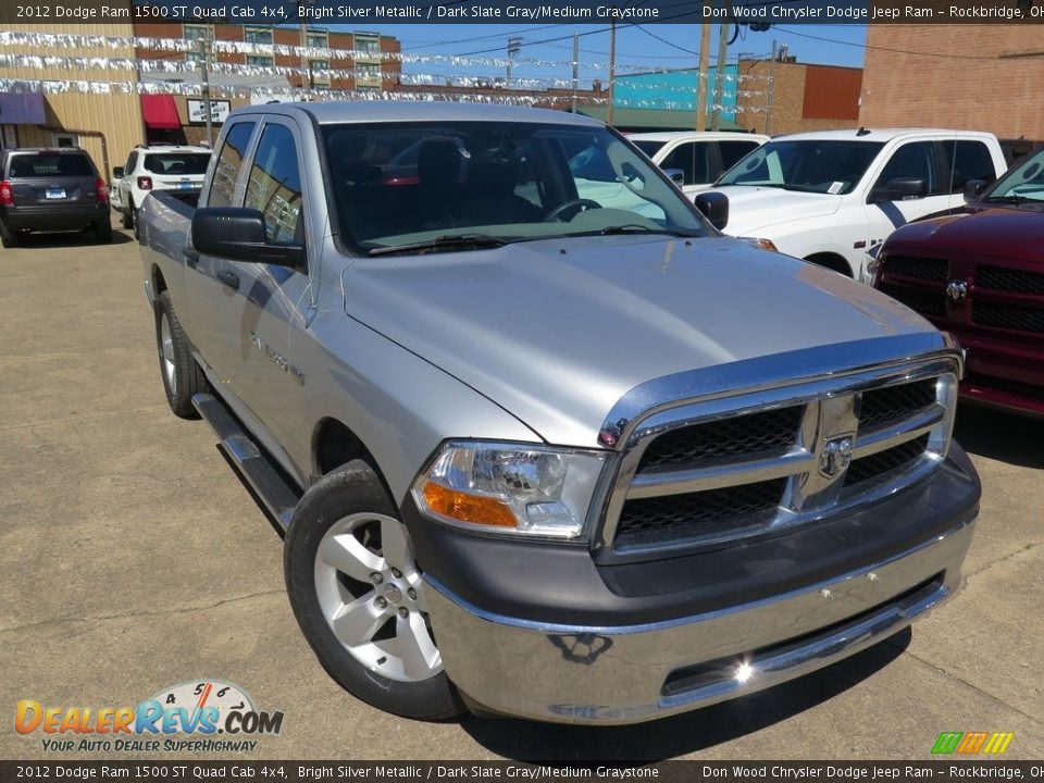 2012 Dodge Ram 1500 ST Quad Cab 4x4 Bright Silver Metallic / Dark Slate Gray/Medium Graystone Photo #2