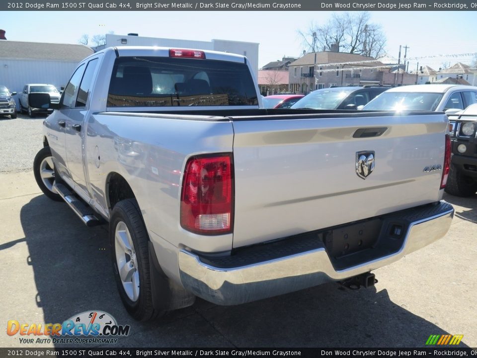 2012 Dodge Ram 1500 ST Quad Cab 4x4 Bright Silver Metallic / Dark Slate Gray/Medium Graystone Photo #7