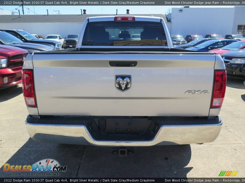 2012 Dodge Ram 1500 ST Quad Cab 4x4 Bright Silver Metallic / Dark Slate Gray/Medium Graystone Photo #8