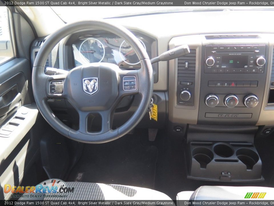 2012 Dodge Ram 1500 ST Quad Cab 4x4 Bright Silver Metallic / Dark Slate Gray/Medium Graystone Photo #11
