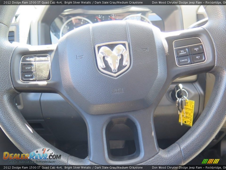 2012 Dodge Ram 1500 ST Quad Cab 4x4 Bright Silver Metallic / Dark Slate Gray/Medium Graystone Photo #12