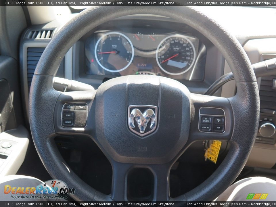 2012 Dodge Ram 1500 ST Quad Cab 4x4 Bright Silver Metallic / Dark Slate Gray/Medium Graystone Photo #14