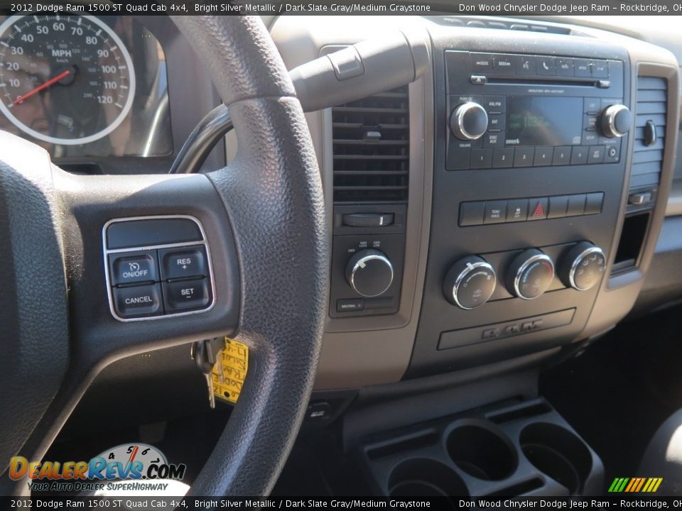 2012 Dodge Ram 1500 ST Quad Cab 4x4 Bright Silver Metallic / Dark Slate Gray/Medium Graystone Photo #15
