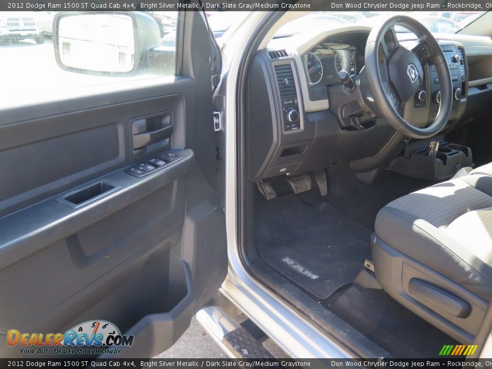 2012 Dodge Ram 1500 ST Quad Cab 4x4 Bright Silver Metallic / Dark Slate Gray/Medium Graystone Photo #27