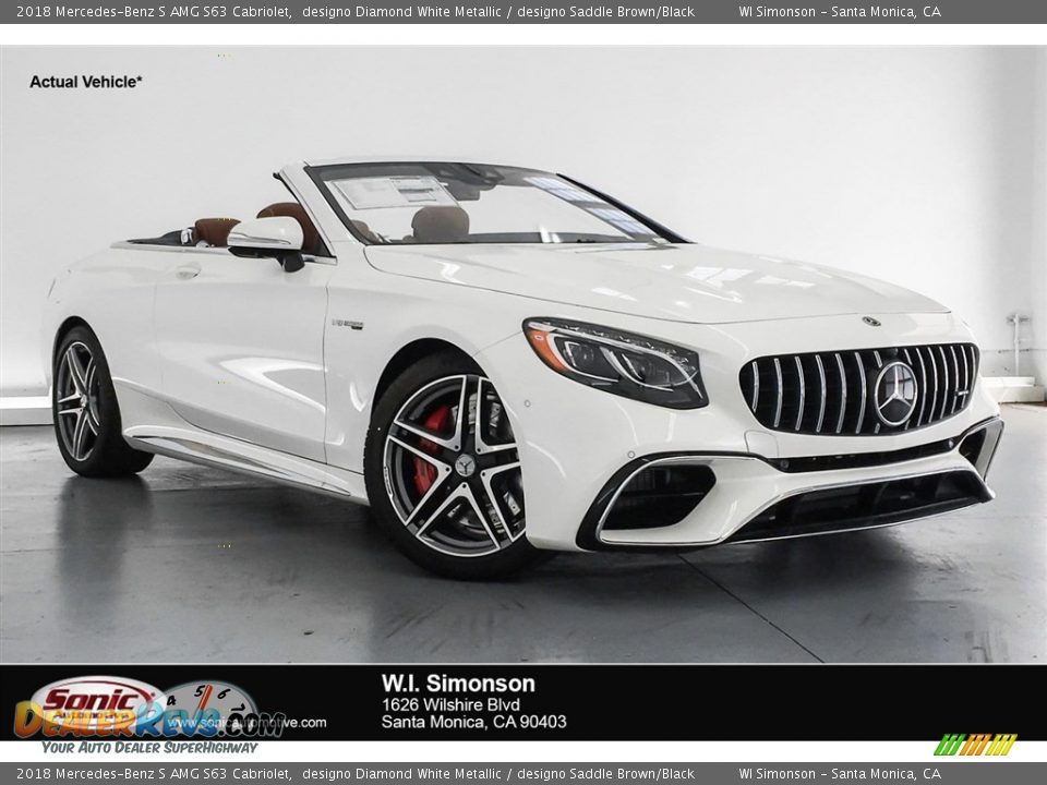 2018 Mercedes-Benz S AMG S63 Cabriolet designo Diamond White Metallic / designo Saddle Brown/Black Photo #1