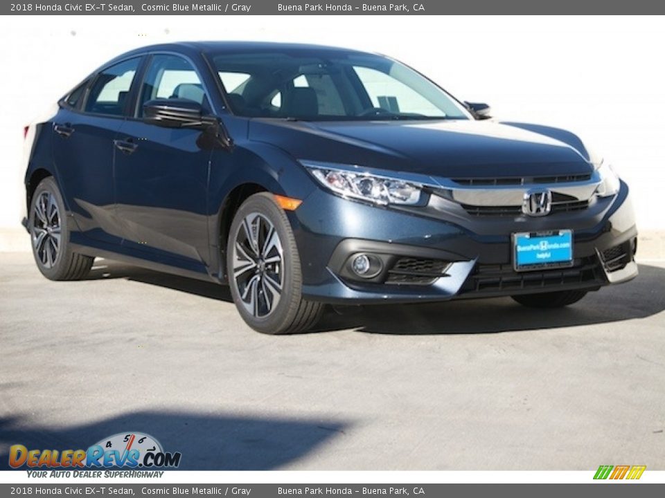 2018 Honda Civic EX-T Sedan Cosmic Blue Metallic / Gray Photo #1