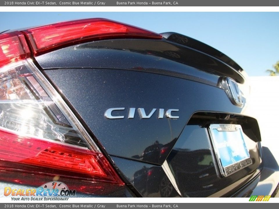 2018 Honda Civic EX-T Sedan Cosmic Blue Metallic / Gray Photo #3