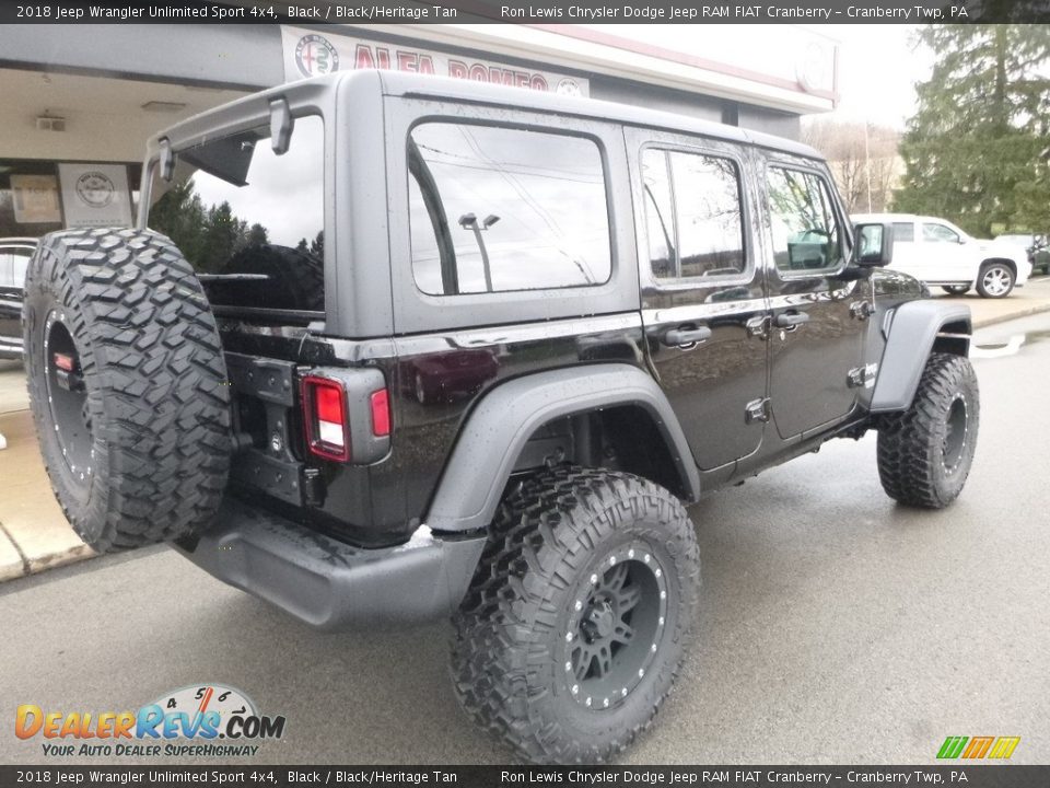 2018 Jeep Wrangler Unlimited Sport 4x4 Black / Black/Heritage Tan Photo #2