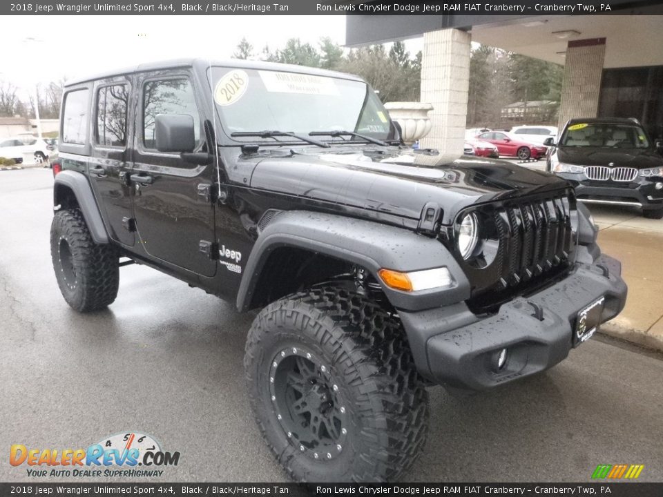 2018 Jeep Wrangler Unlimited Sport 4x4 Black / Black/Heritage Tan Photo #3