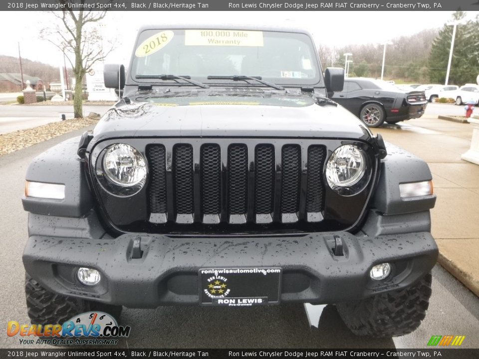 2018 Jeep Wrangler Unlimited Sport 4x4 Black / Black/Heritage Tan Photo #4