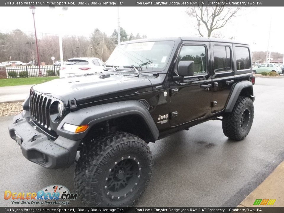 2018 Jeep Wrangler Unlimited Sport 4x4 Black / Black/Heritage Tan Photo #5