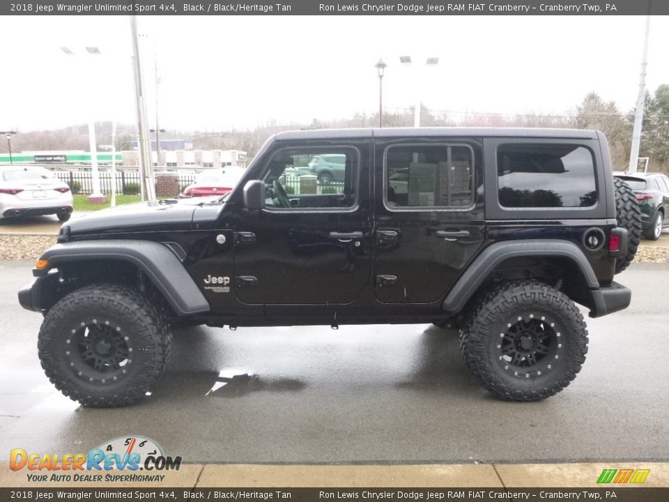 2018 Jeep Wrangler Unlimited Sport 4x4 Black / Black/Heritage Tan Photo #6