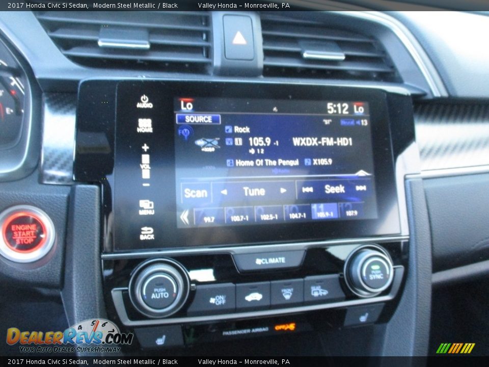 2017 Honda Civic Si Sedan Modern Steel Metallic / Black Photo #16