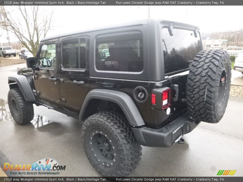 2018 Jeep Wrangler Unlimited Sport 4x4 Black / Black/Heritage Tan Photo #7