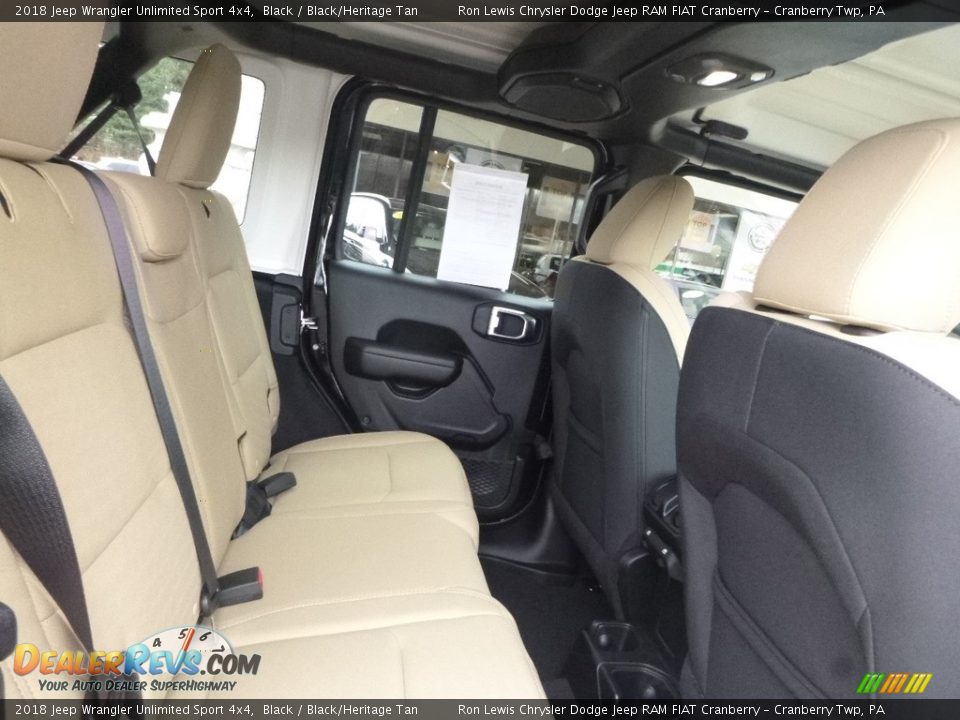 2018 Jeep Wrangler Unlimited Sport 4x4 Black / Black/Heritage Tan Photo #10