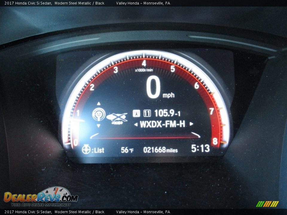 2017 Honda Civic Si Sedan Modern Steel Metallic / Black Photo #20