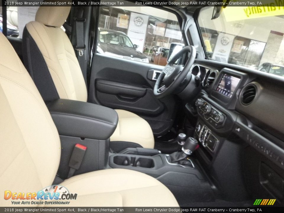 2018 Jeep Wrangler Unlimited Sport 4x4 Black / Black/Heritage Tan Photo #11