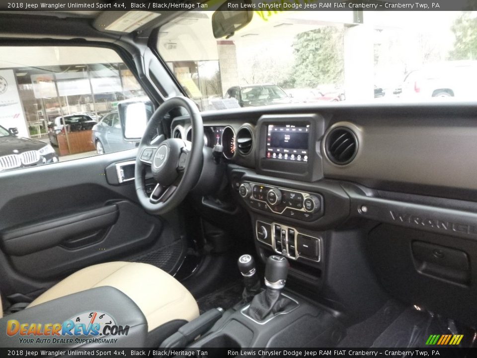 2018 Jeep Wrangler Unlimited Sport 4x4 Black / Black/Heritage Tan Photo #12