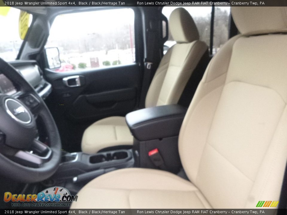 2018 Jeep Wrangler Unlimited Sport 4x4 Black / Black/Heritage Tan Photo #16