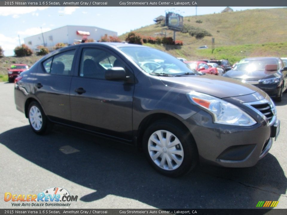 2015 Nissan Versa 1.6 S Sedan Amethyst Gray / Charcoal Photo #1