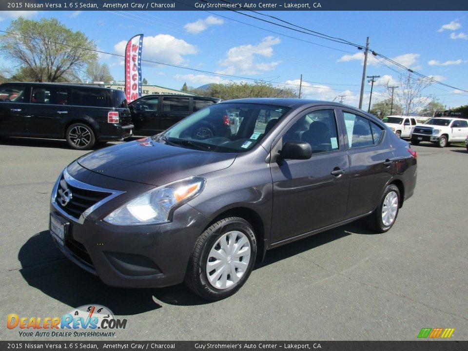 2015 Nissan Versa 1.6 S Sedan Amethyst Gray / Charcoal Photo #3