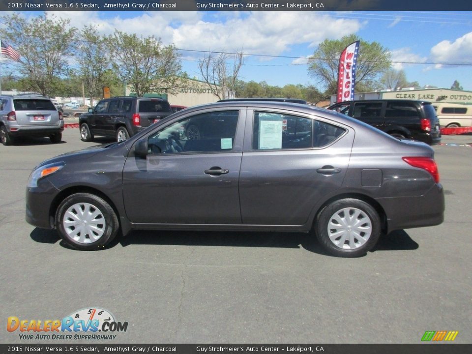 2015 Nissan Versa 1.6 S Sedan Amethyst Gray / Charcoal Photo #4