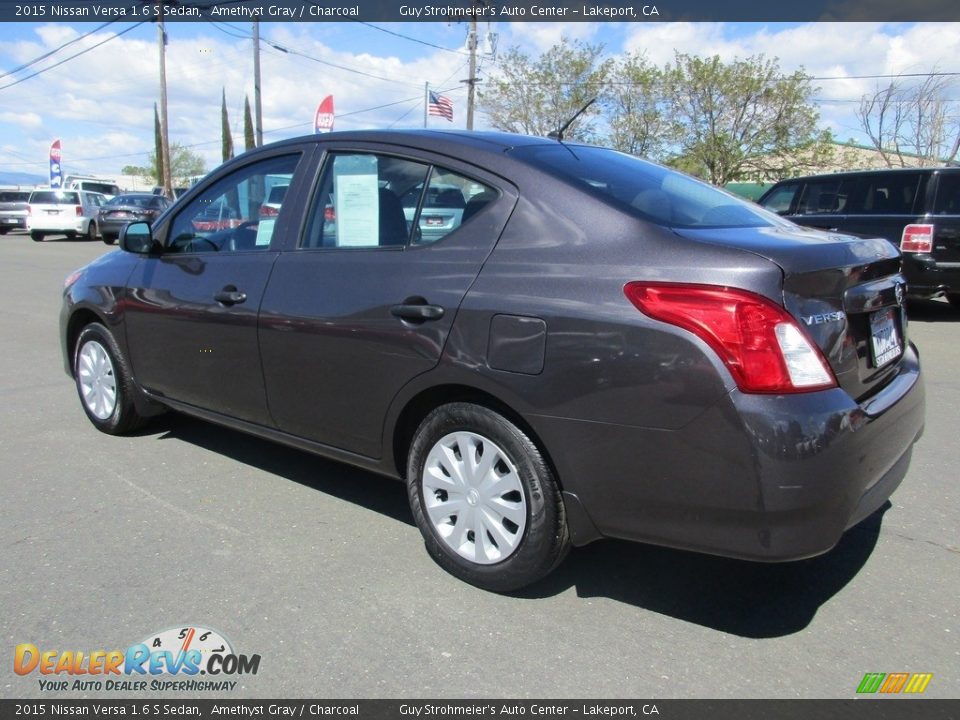 2015 Nissan Versa 1.6 S Sedan Amethyst Gray / Charcoal Photo #5