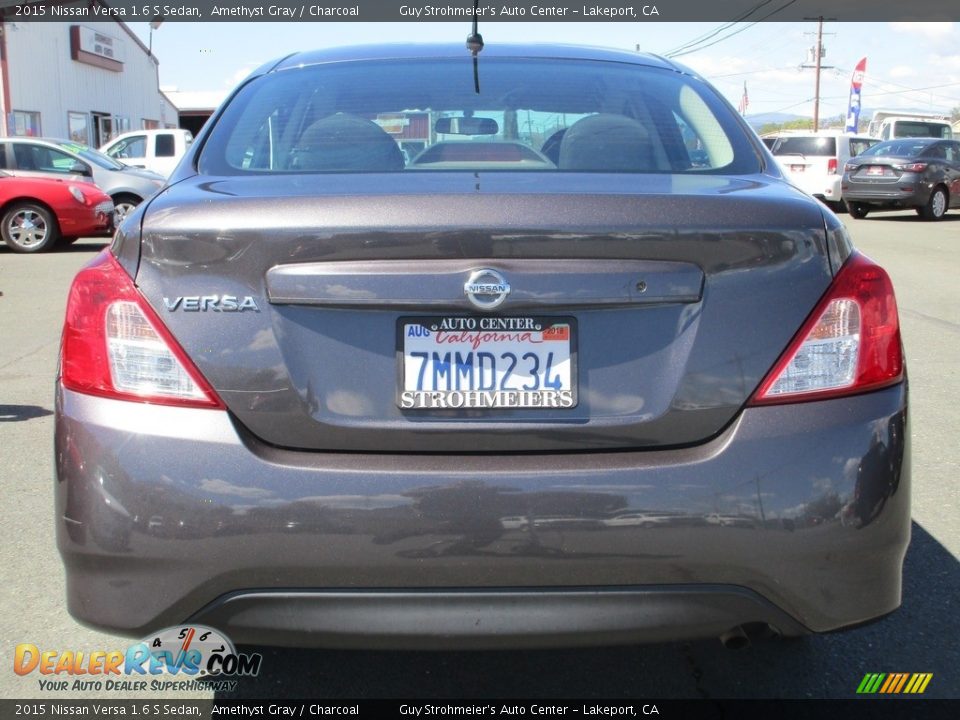 2015 Nissan Versa 1.6 S Sedan Amethyst Gray / Charcoal Photo #6
