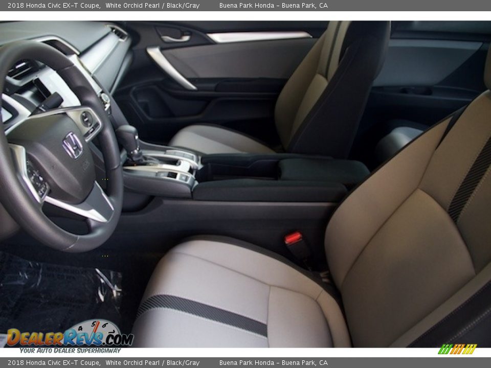2018 Honda Civic EX-T Coupe White Orchid Pearl / Black/Gray Photo #8