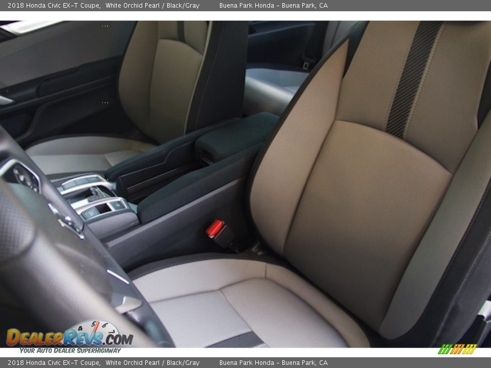 2018 Honda Civic EX-T Coupe White Orchid Pearl / Black/Gray Photo #13