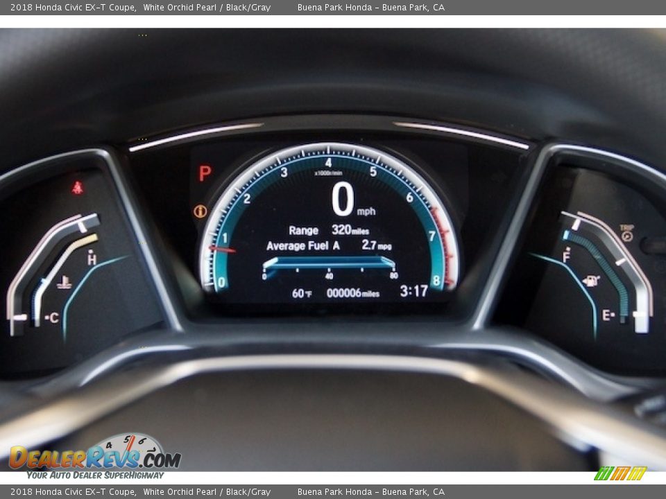 2018 Honda Civic EX-T Coupe White Orchid Pearl / Black/Gray Photo #15
