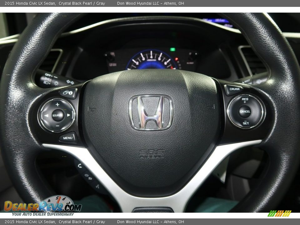 2015 Honda Civic LX Sedan Crystal Black Pearl / Gray Photo #14